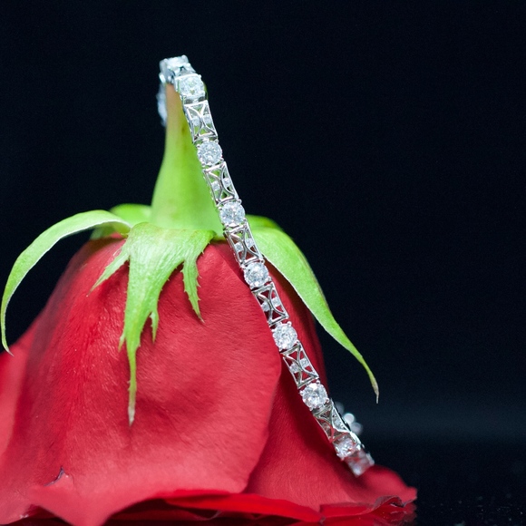 925S Tacori White Topaz Tennis Bracelet - Picture 2 of 8